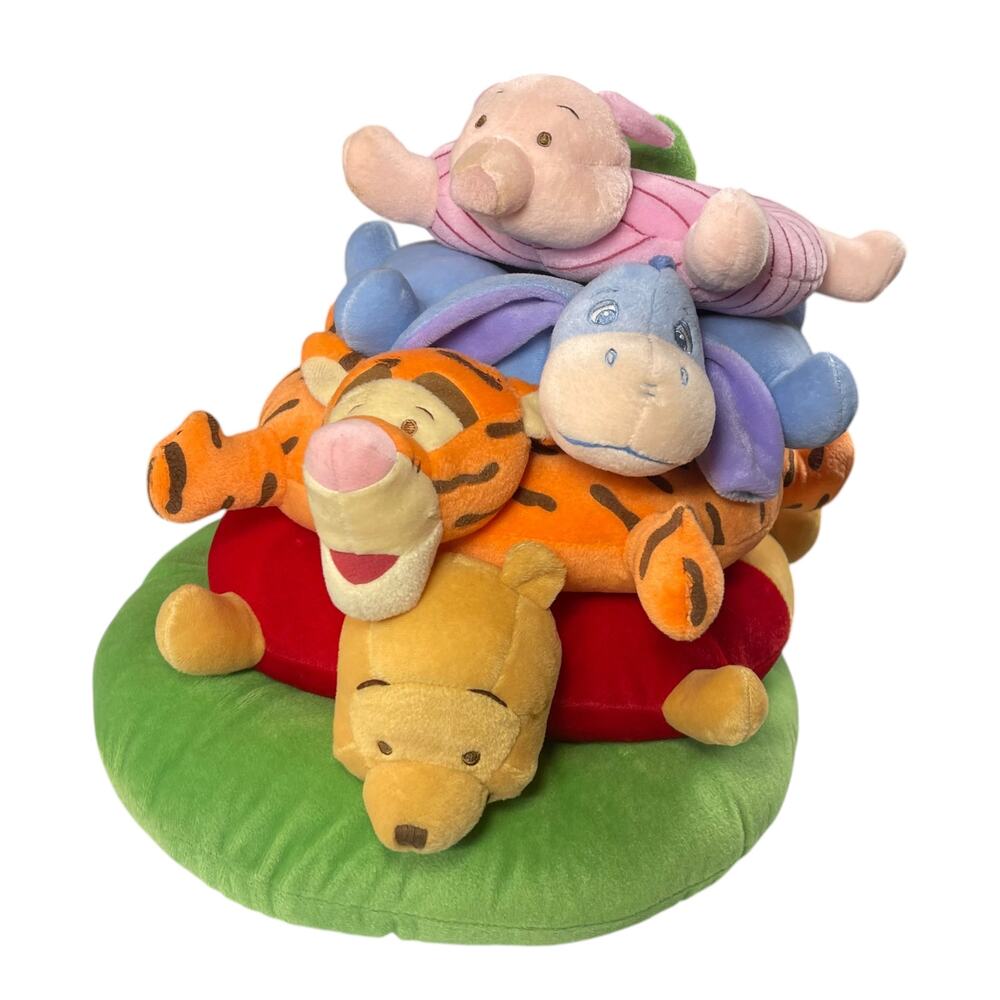 Winnie the Pooh Plush Stacker Toy Tigger Eeyore Piglet Rattle 15”